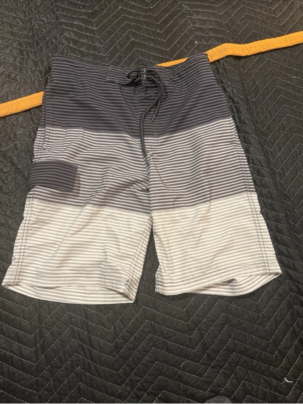George Men's Navy and Light Gray Stripe Swim Shorts